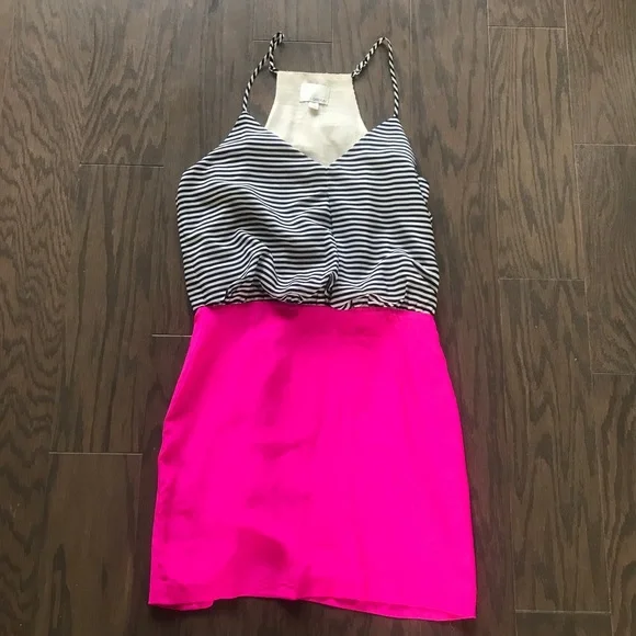 COPY - Greylin Hot Pink & Striped Dress XS - Picture 1 of 5